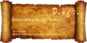 Davidovics Áron névjegykártya